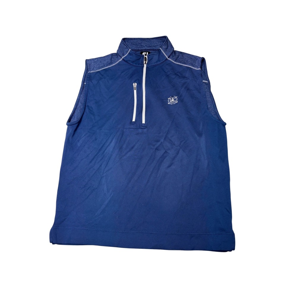 FootJoy Mens Blue 1/4 Zip Golf Vest Mock Neck Performance Size Medium 25090